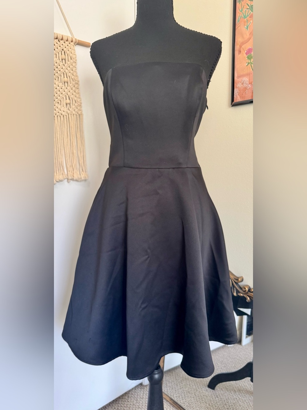 Halston Heritage Elegant Black Strapless Dress
